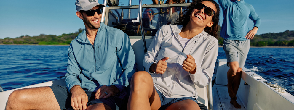 Friends hanging out on a boat 