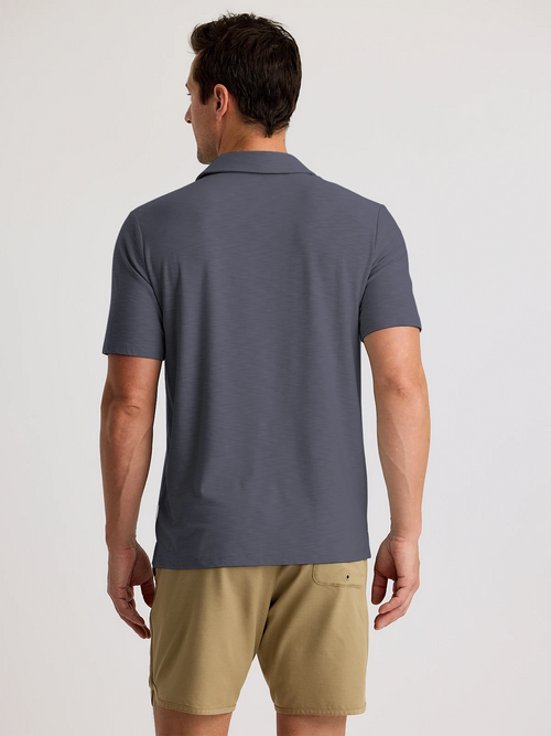 Men's Bamboo Slub Polo II - Storm Cloud