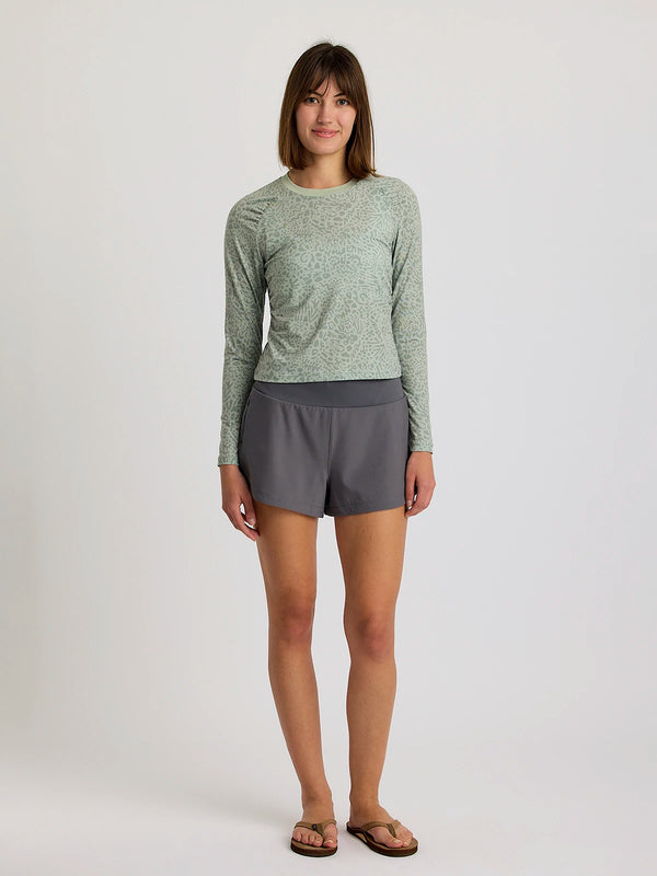 Women's Elevate Lightweight Fitted Long Sleeve - Drifter Print Desert Sage