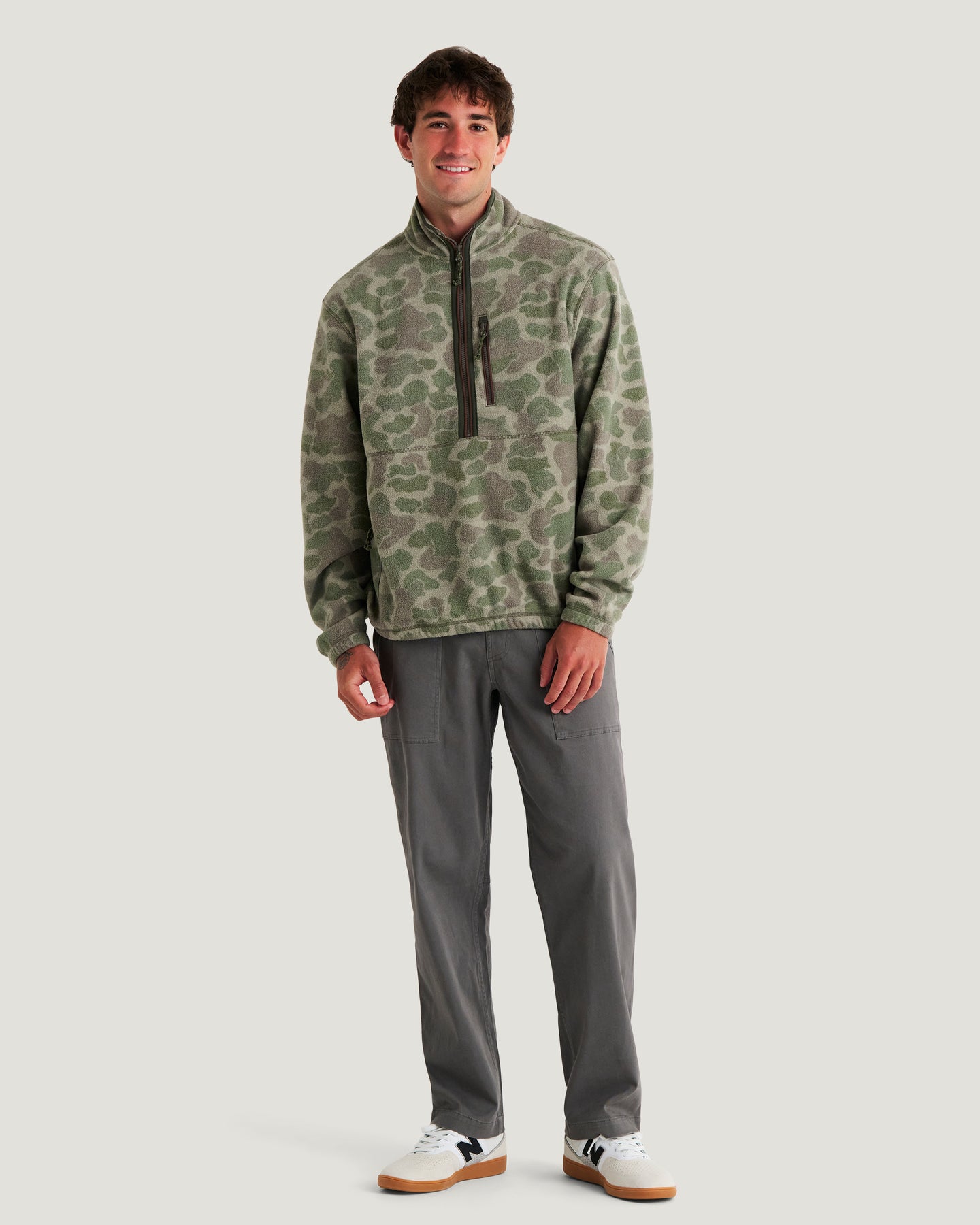 Men's Ashridge Fleece Half Zip - Vintage Camo Oil Green