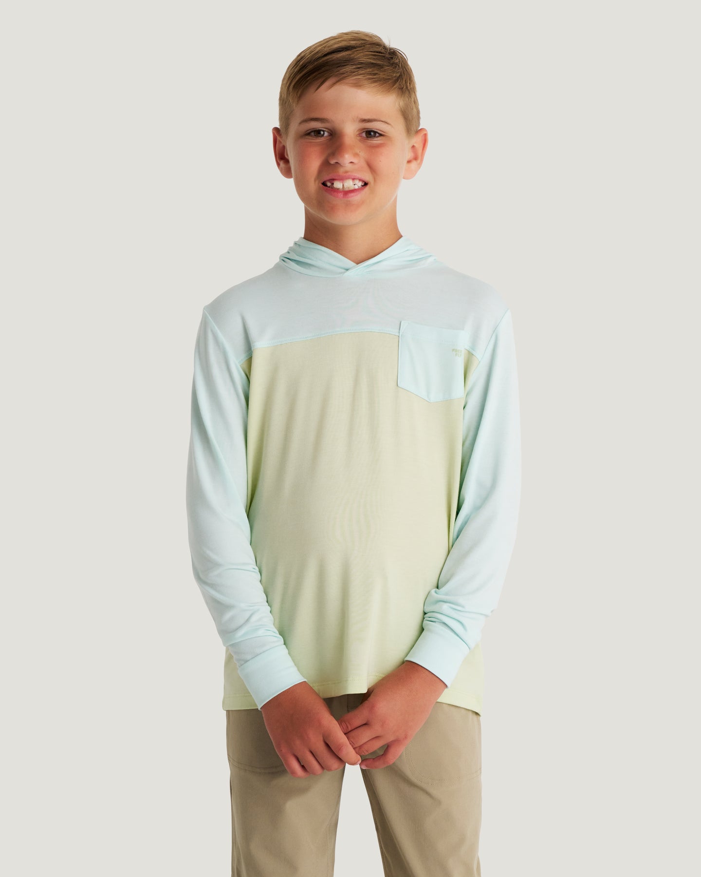 Youth Colorblock Bamboo Shade Hoodie - Tropic Sea / Lime