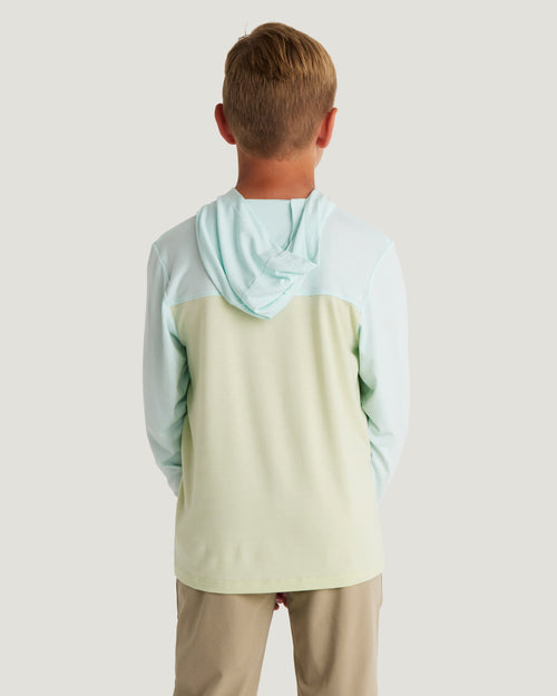 Youth Colorblock Bamboo Shade Hoodie - Tropic Sea / Lime