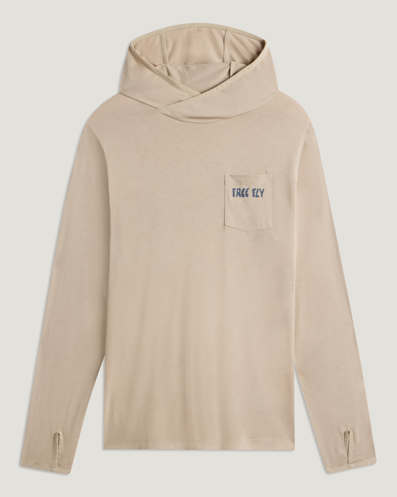 Men's Bamboo Lightweight Graphic Hoodie - Ready To Roll Desert Tan