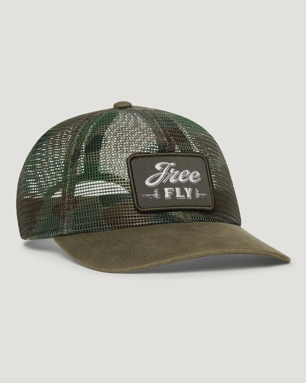 Youth Outfitters Mesh Patch Hat - Vintage Camo Oil Green
