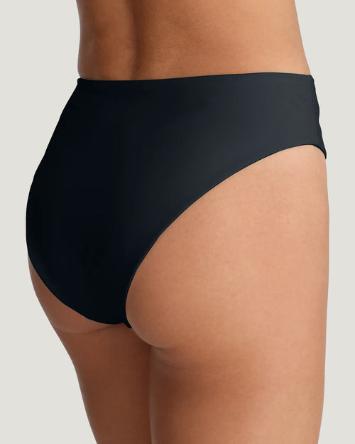 Women's Wavebound High Waisted Bikini Bottom - Black