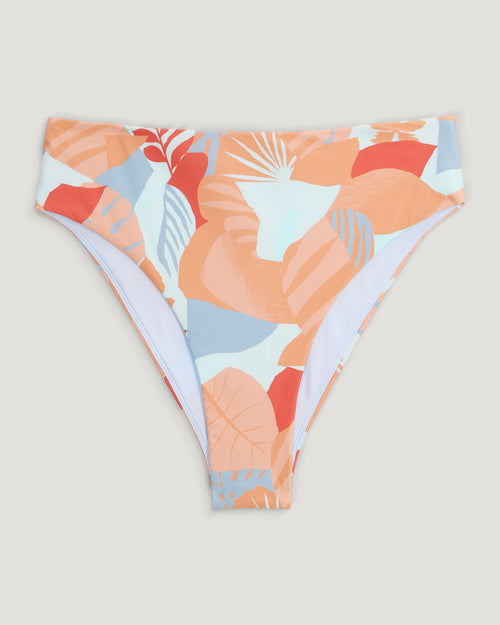 Women's Wavebound High Waisted Bikini Bottom - Calypso Print Light Coral