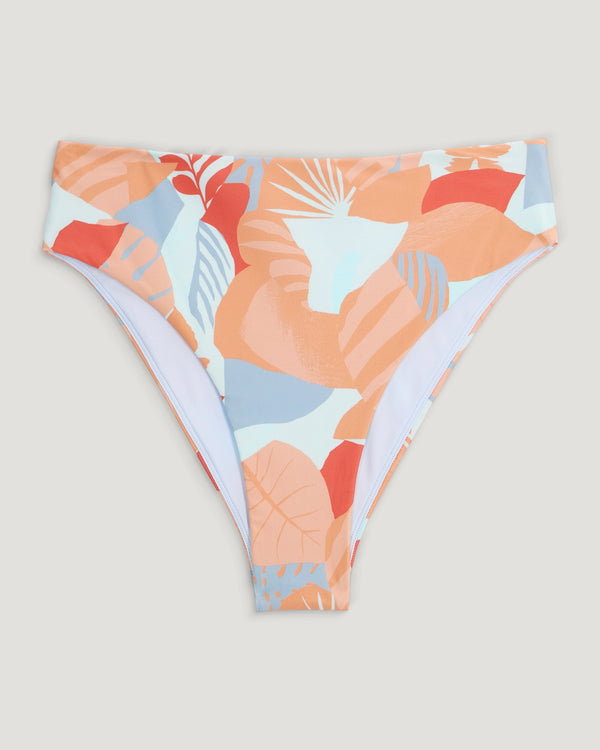 Women's Wavebound High Waisted Bikini Bottom - Calypso Print Light Coral