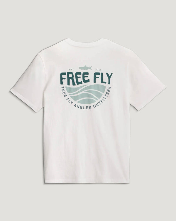 Blue Edge Pocket Tee - Bright White