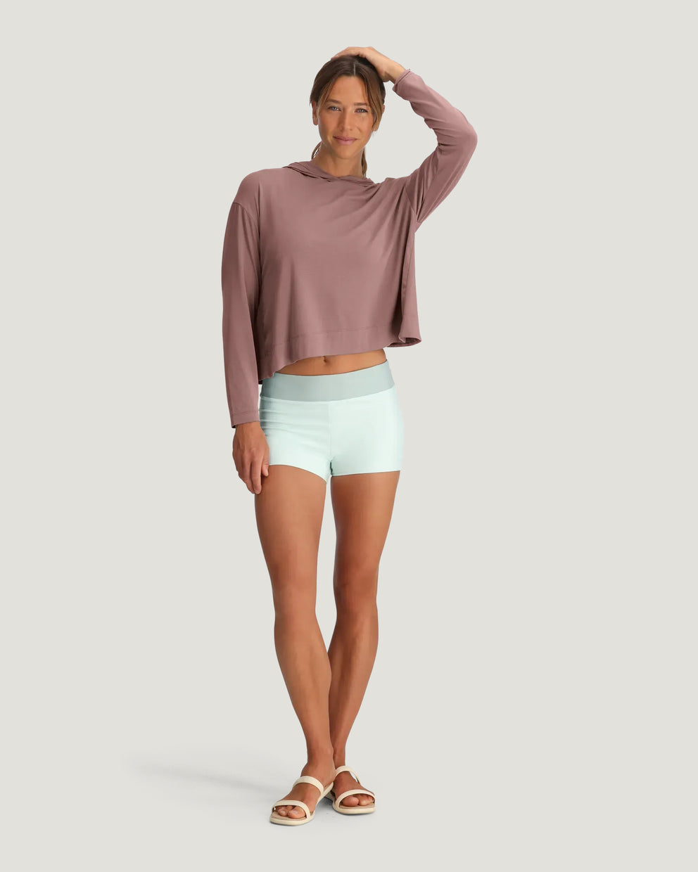 Women's Bamboo Shade Crossover Hoodie - Fig