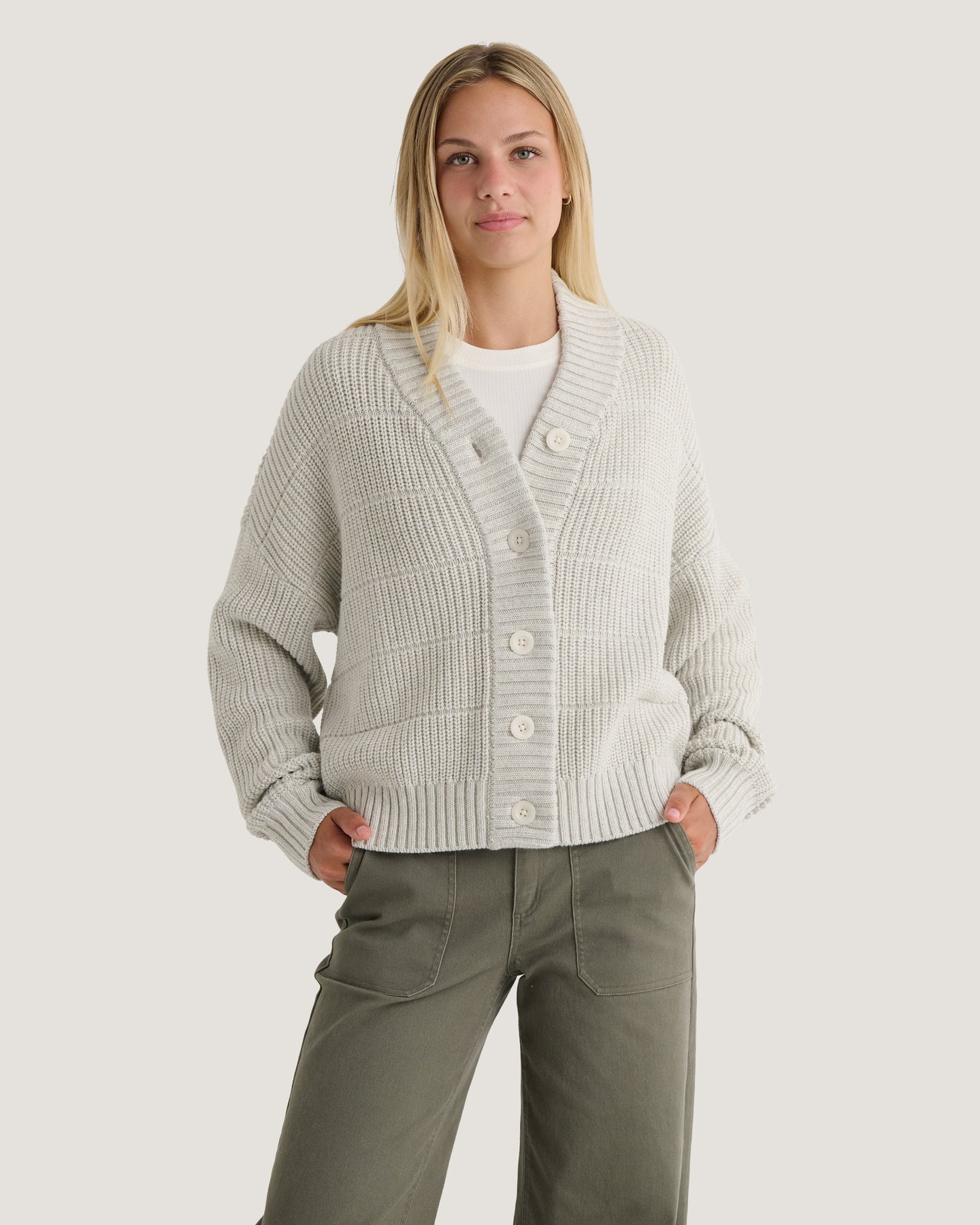 Women's Coastloom Cardigan Sweater - Off White Heather