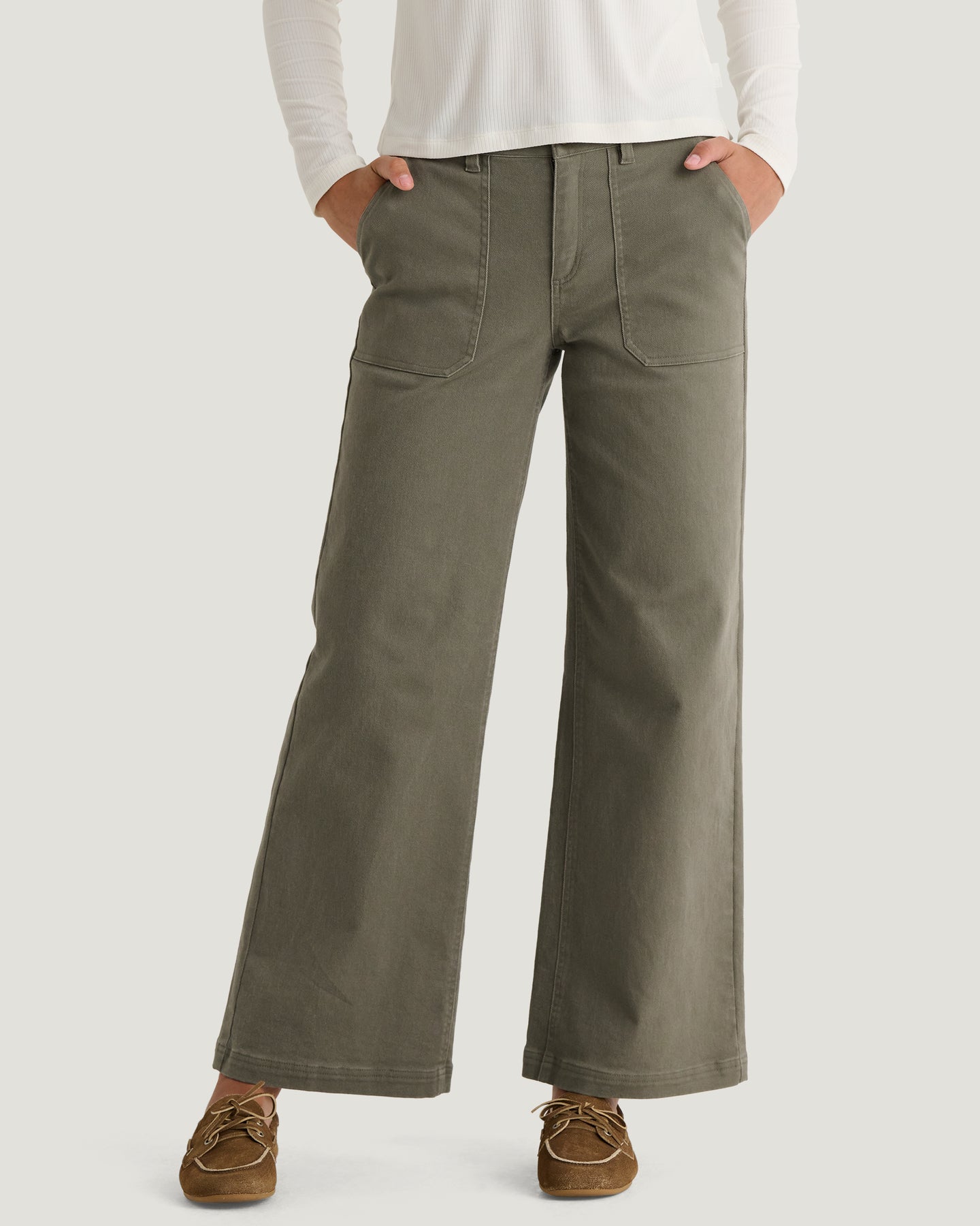 Women's Folly Twill Wide Leg Pant - Smokey Olive