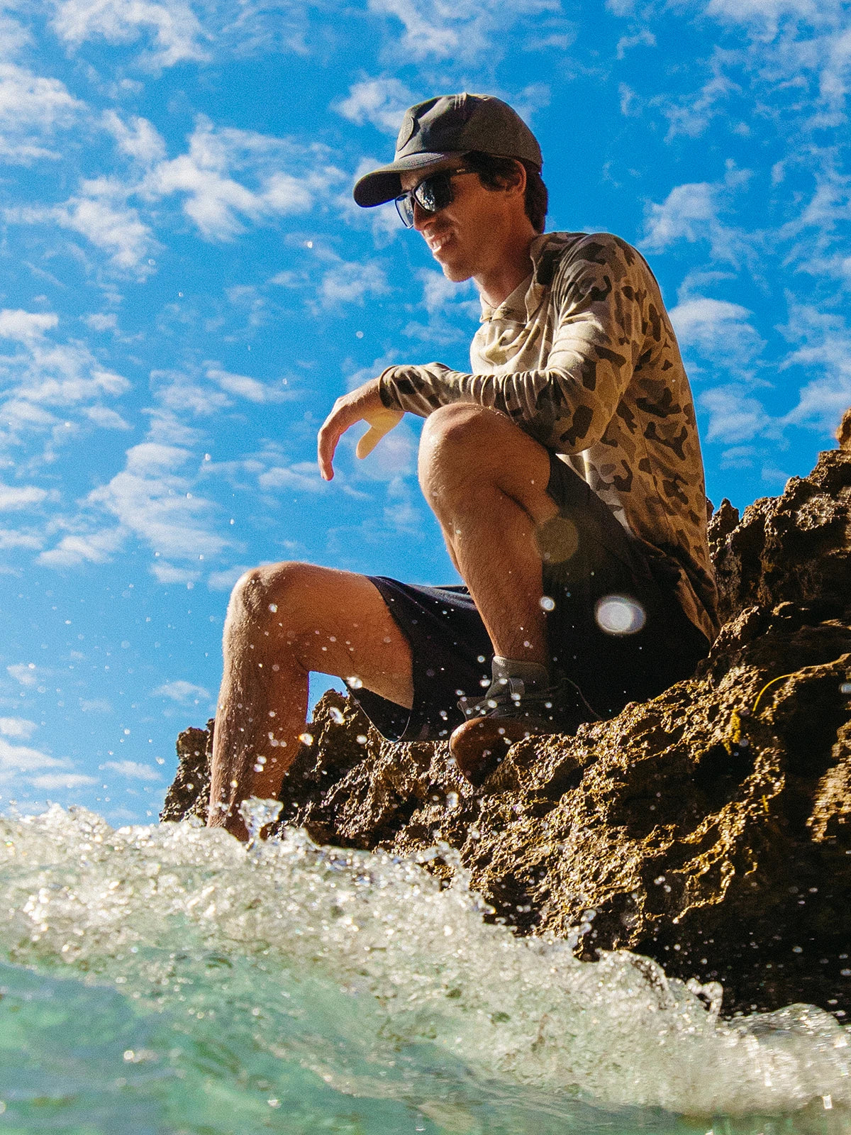 Men's Active Breeze Short Lined – 7" - Seasmoke Camo Black