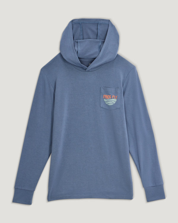 Youth Bamboo Shade Graphic Hoodie - Blue Edge Pacific Blue