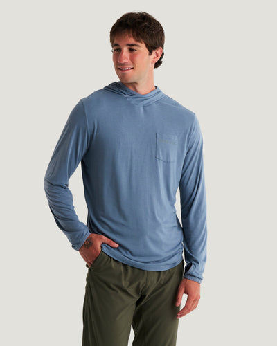 Men's Bamboo Lightweight Hoodie - Pacific Blue