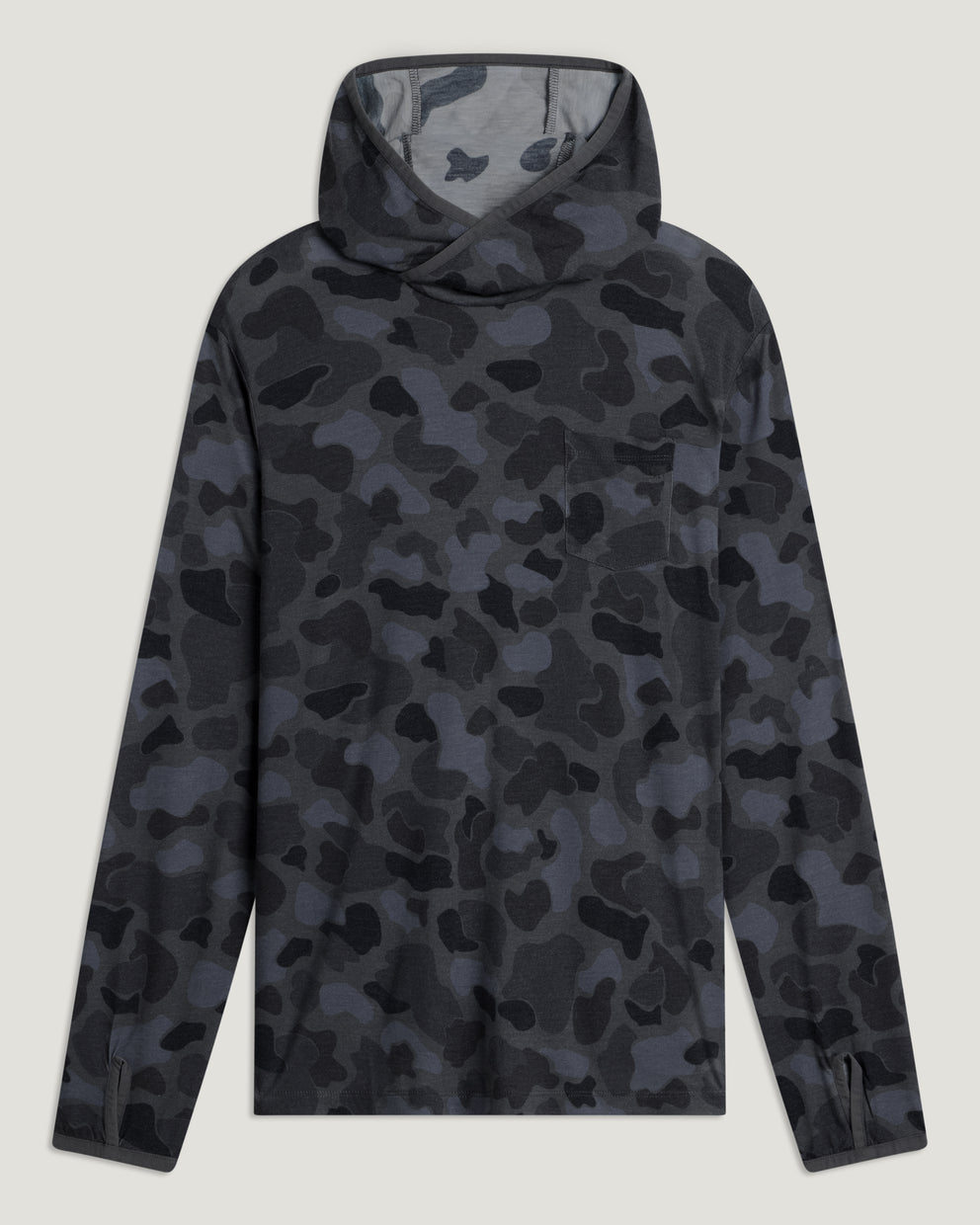 Men's Bamboo Lightweight Hoodie - Vintage Camo Black