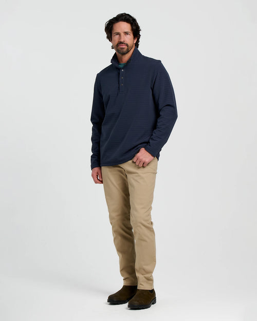 Men's Gridback Fleece Snap Pullover - Deep Navy
