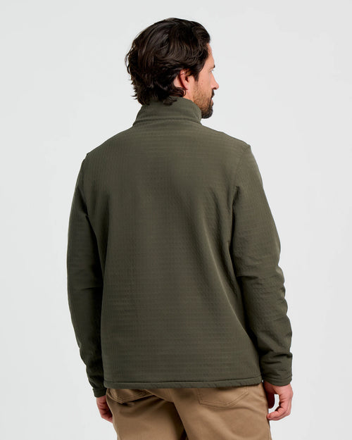 Men's Gridback Fleece Snap Pullover - Dark Forest