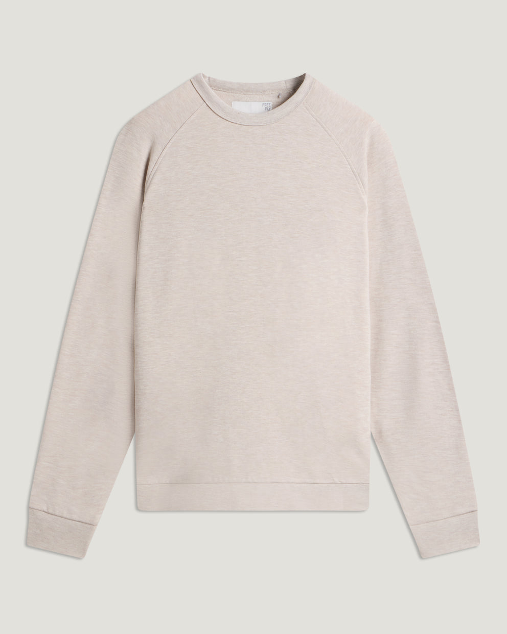 Men's Bamboo Lightweight Fleece Crew - Heather Desert Tan