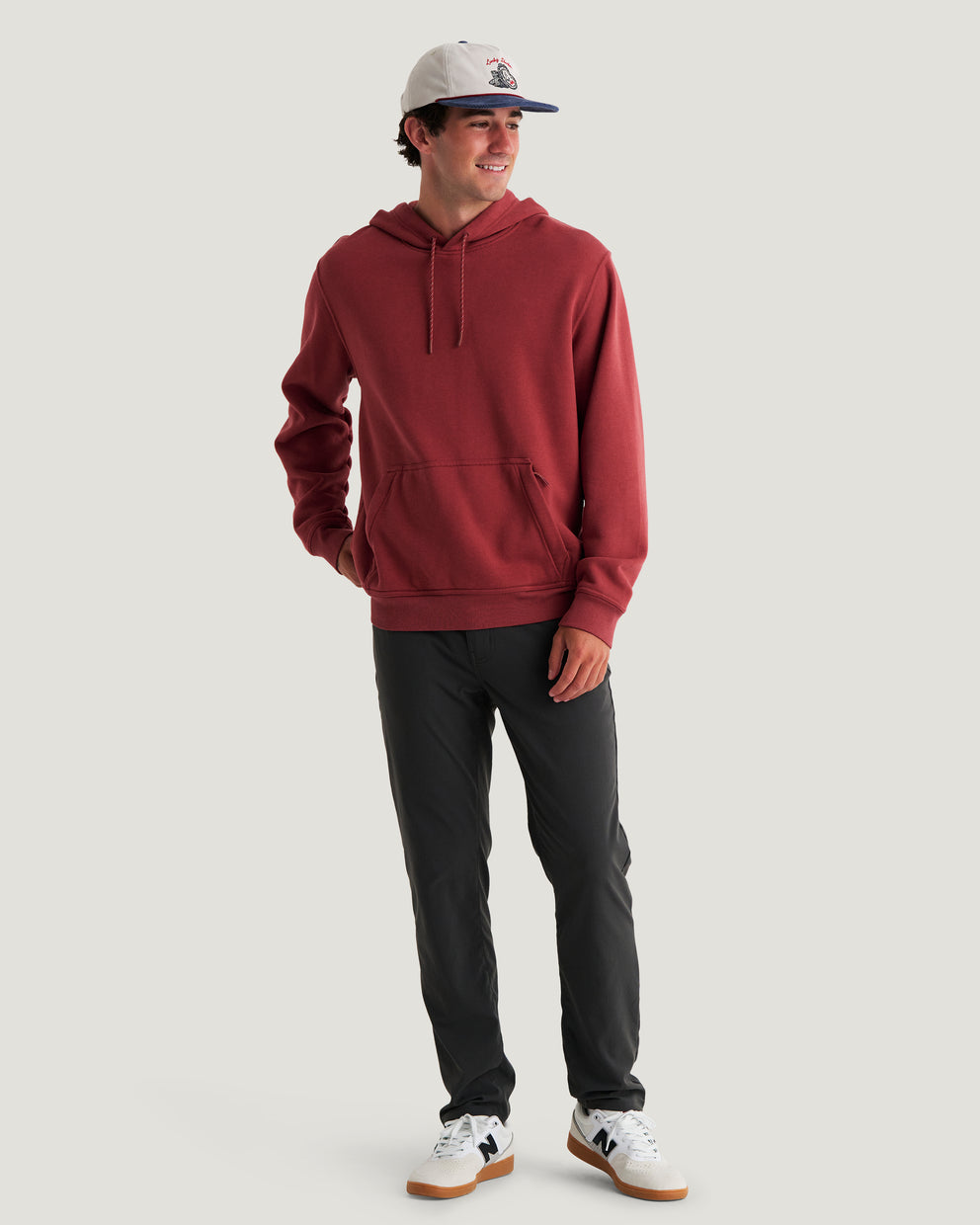 Men's Bamboo Northcoast Fleece Pullover Hoodie - Red Currant