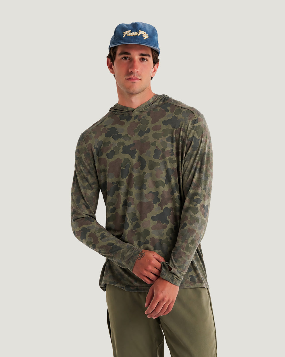Men's Bamboo Shade Hoodie - Vintage Camo Oil Green
