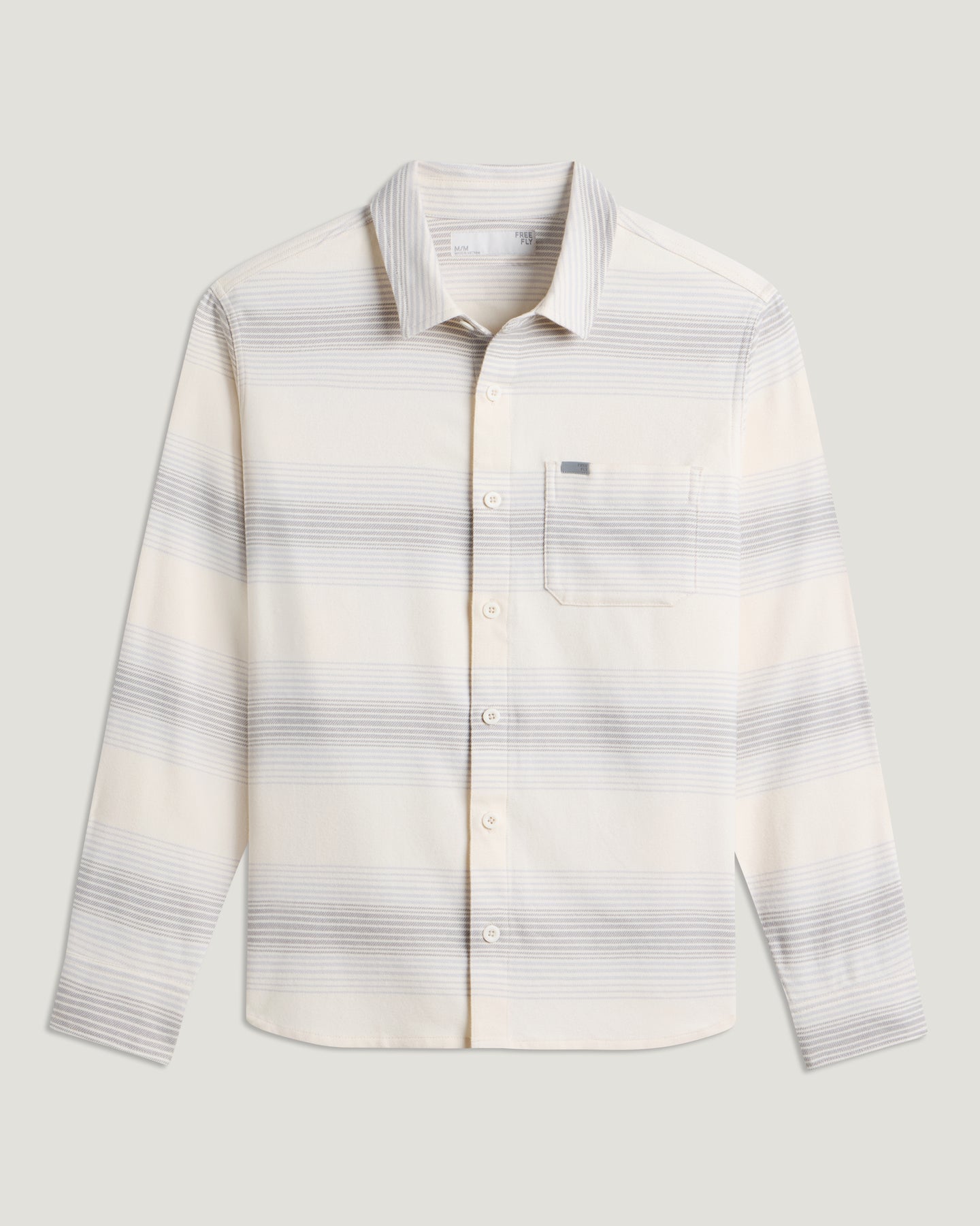 Men's Seawool Flannel Shirt - Ombre Stripe Birch
