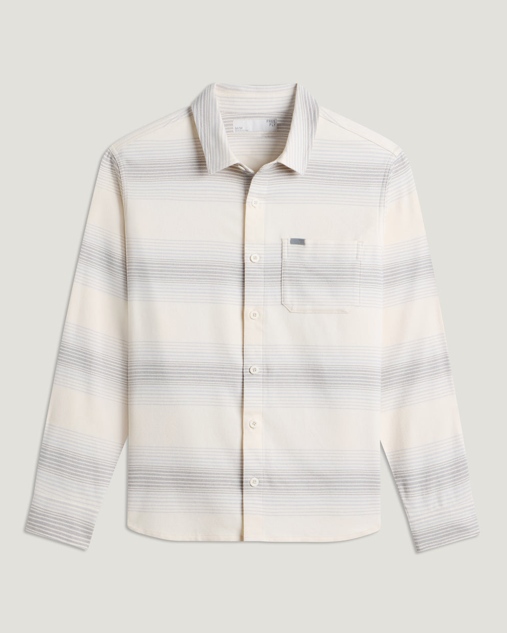 Men's Seawool Flannel Shirt - Ombre Stripe Birch