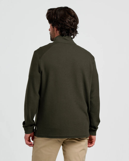 Men's Waffle Quarter Zip - Dark Forest
