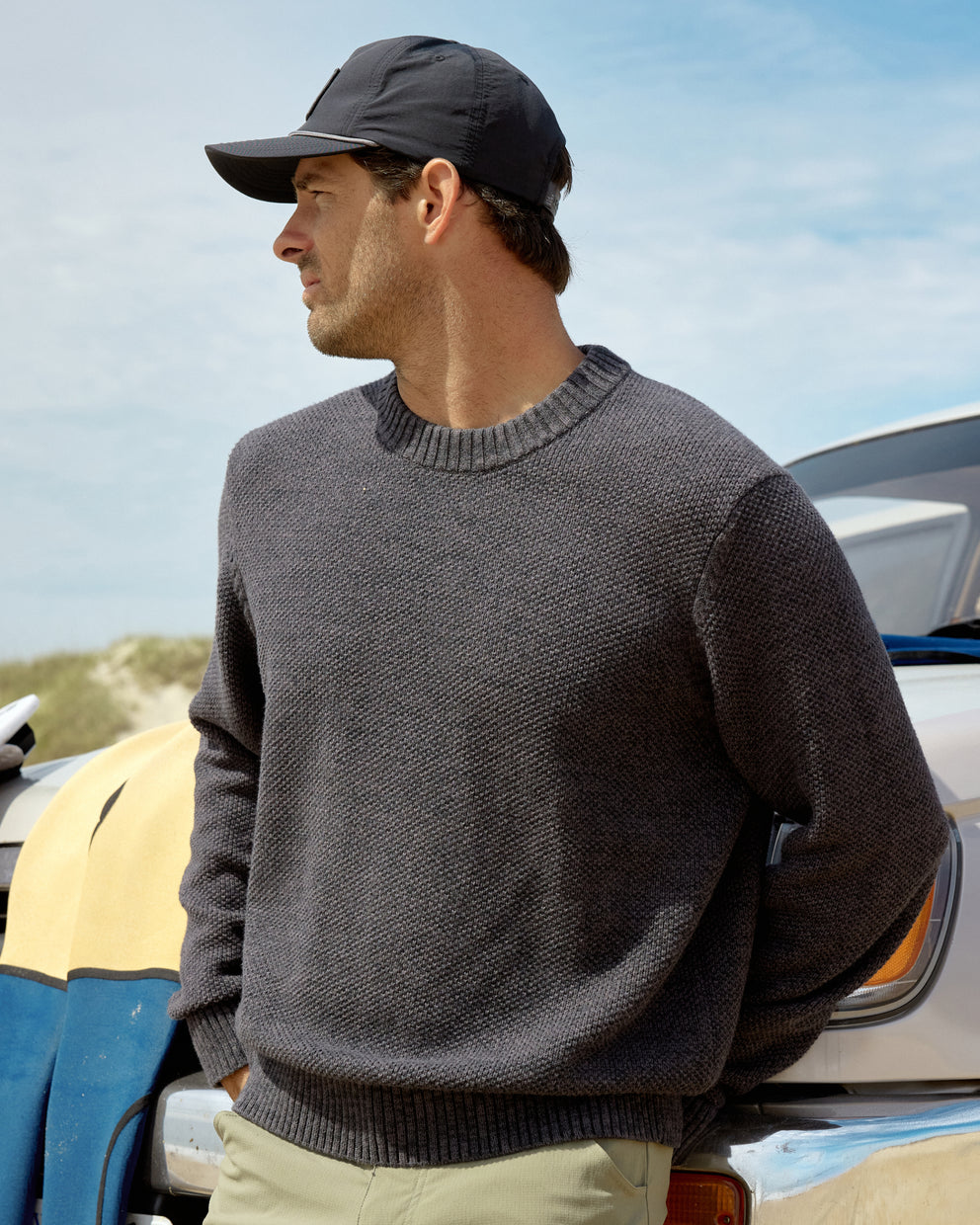 Men's Coastloom Crew Sweater - Smokey Olive