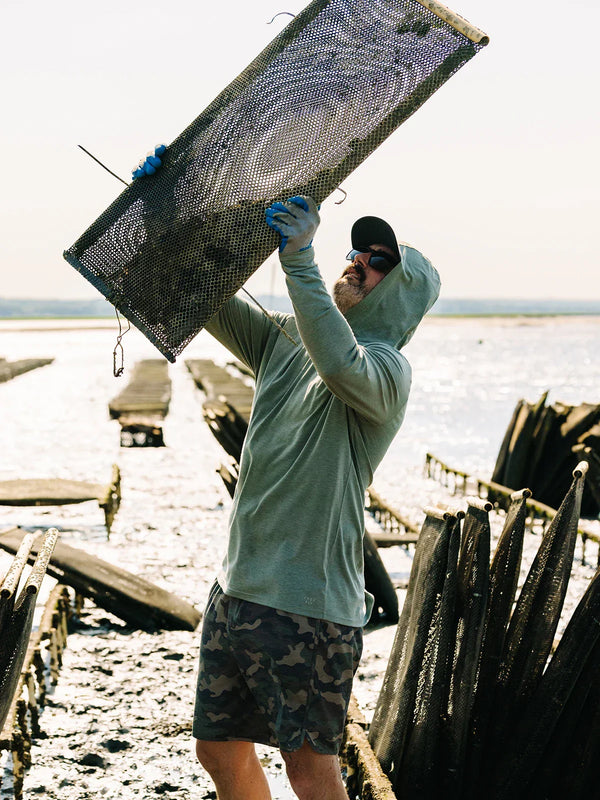 Men's Bamboo Shade Hoodie - Heather Sea Pine