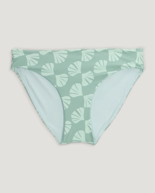 Women's Wavebound Bikini Bottom - Sea Scallop Print Ocean Mist