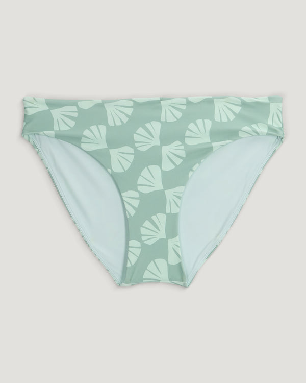 Women's Wavebound Bikini Bottom - Sea Scallop Print Ocean Mist