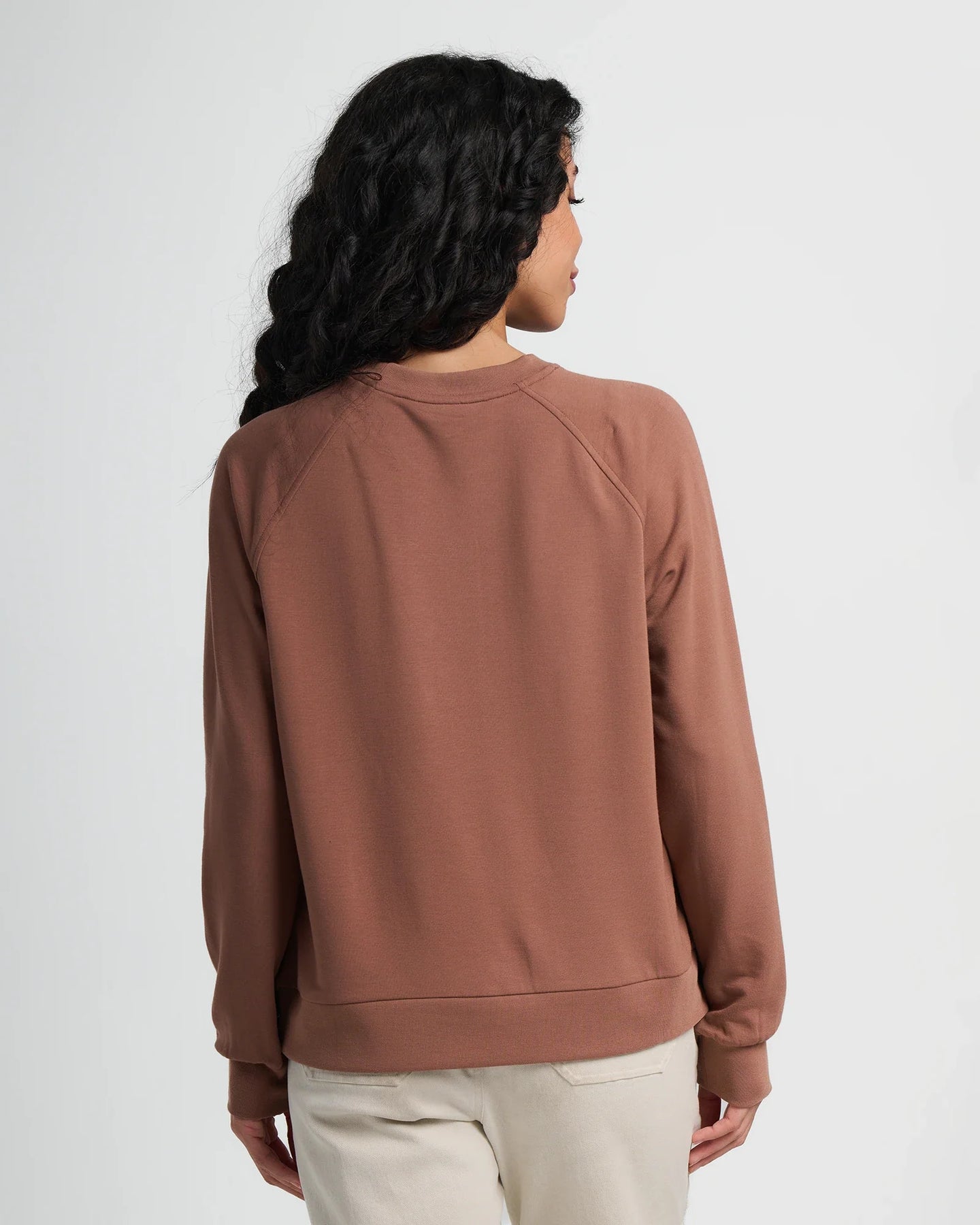 Women's Bamboo Lightweight Fleece Crew - Nutmeg