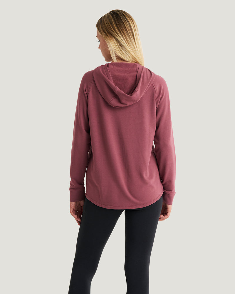 Women's Bamboo Lightweight Fleece Hoodie - Plum