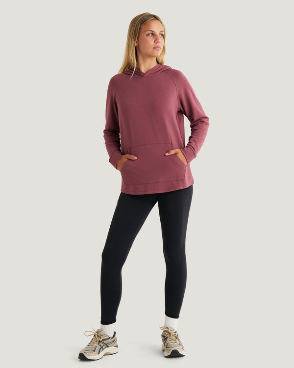 Women's Bamboo Lightweight Fleece Hoodie - Plum