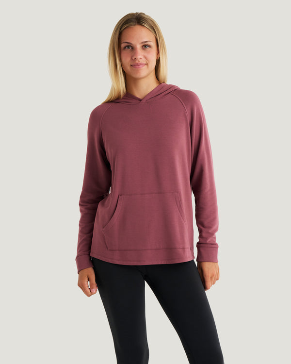 Women's Bamboo Lightweight Fleece Hoodie - Plum