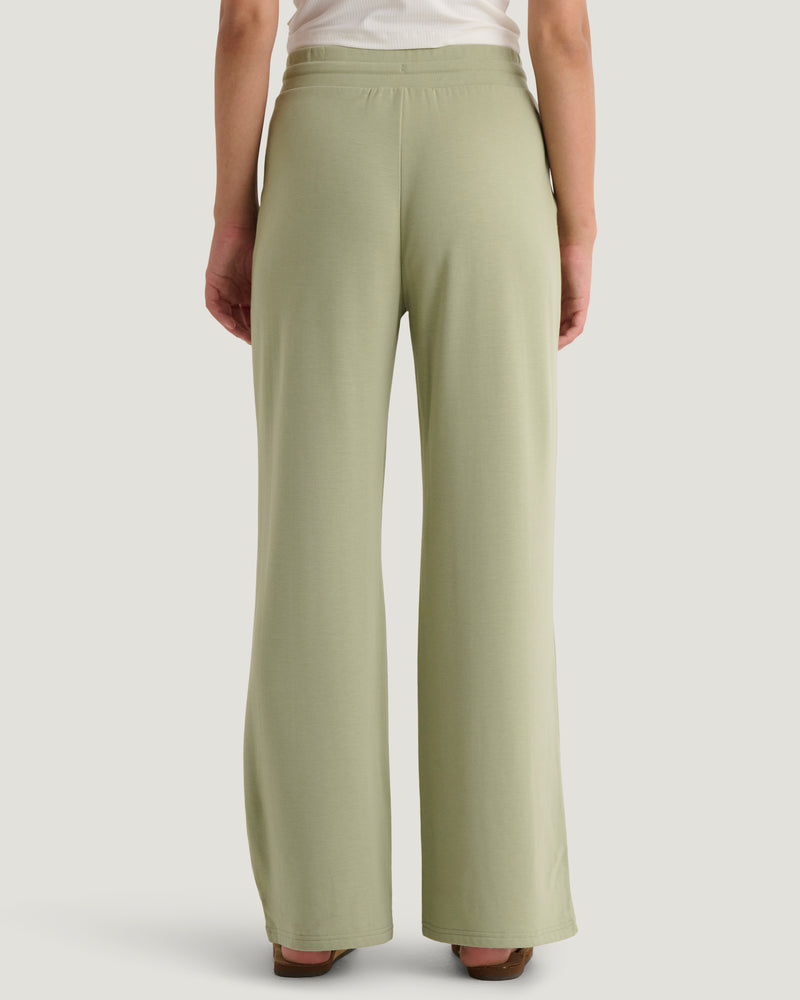 Women's Bamboo Lightweight Fleece Wide Leg Pant - Tea