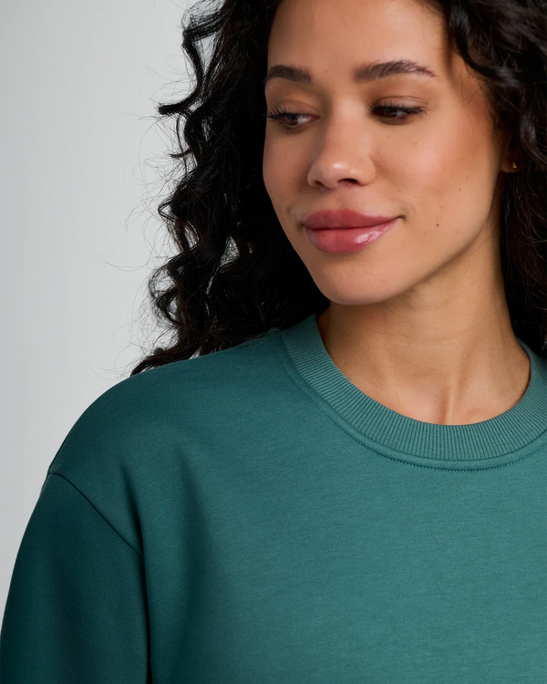 Women's Bamboo Northcoast Fleece Crew - Sea Pine