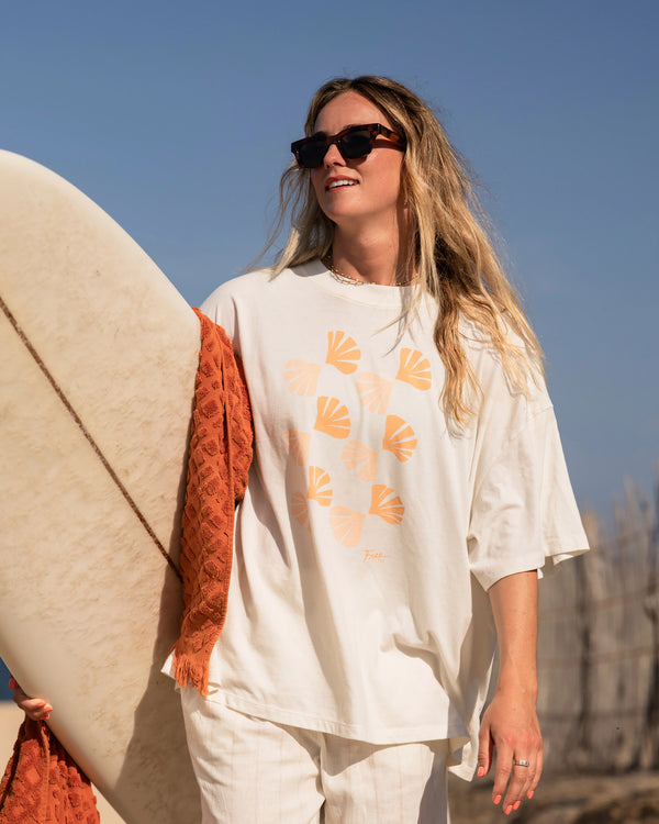 Women's Sea Scallop Tee - Heather Sea Salt