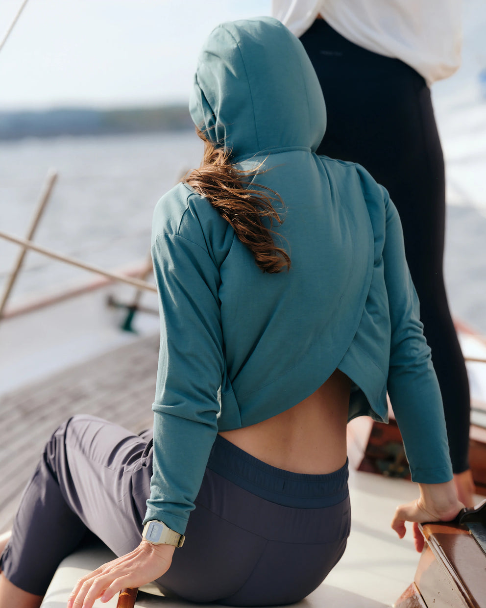 Women's Bamboo Shade Crossover Hoodie - Fig