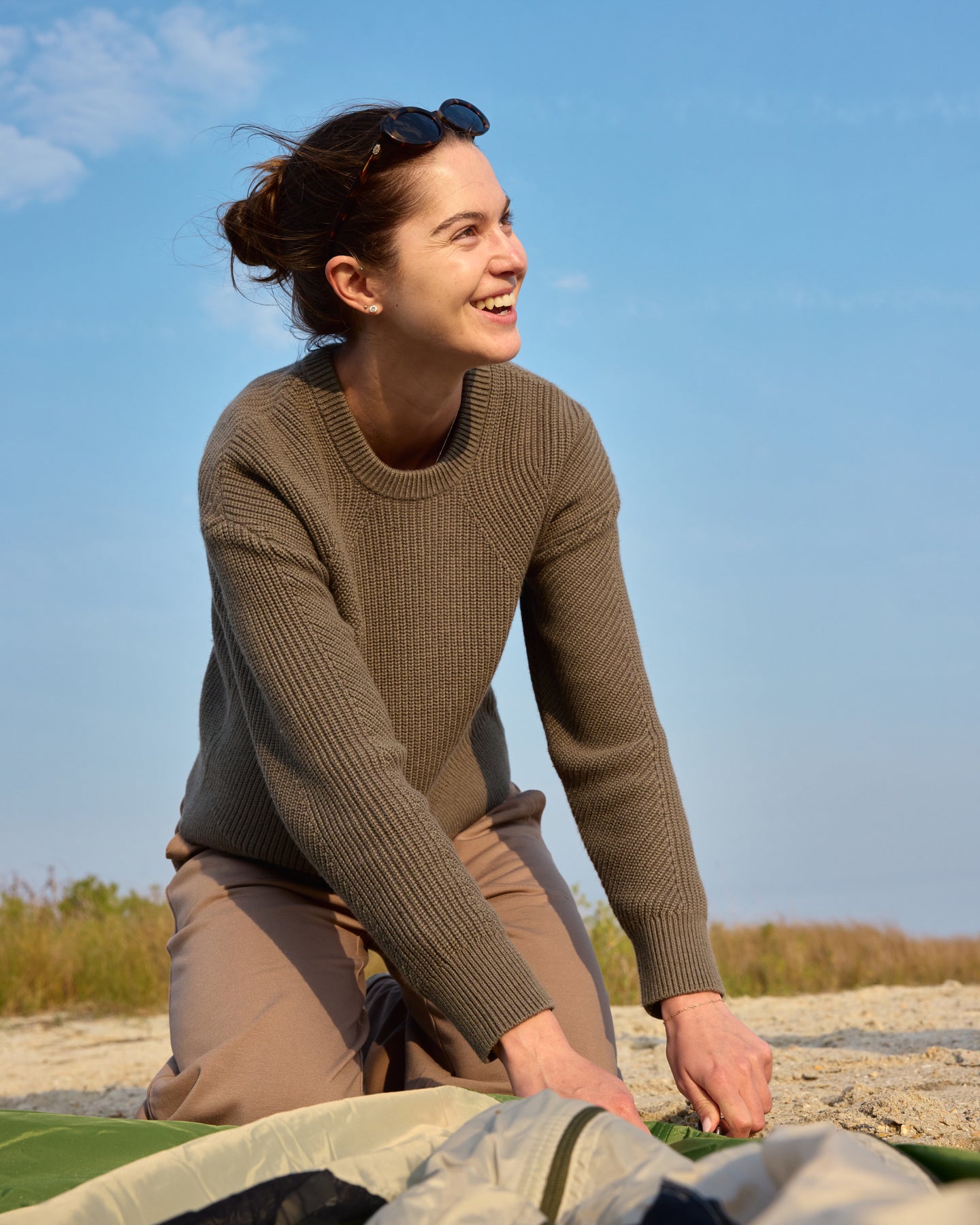 Women's Coastloom Crew Sweater - Smokey Olive