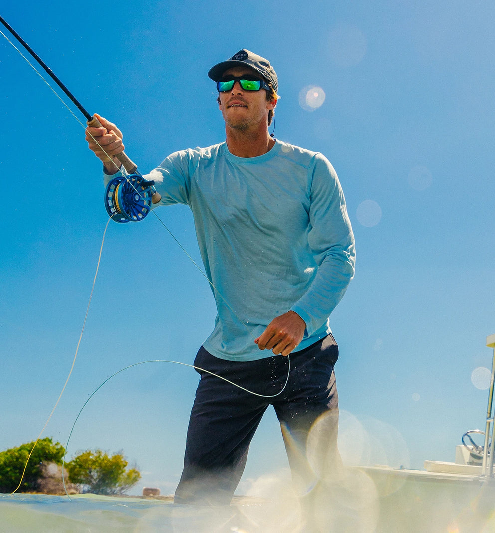Men's Bamboo Shade Long Sleeve - Heather Sea Pine